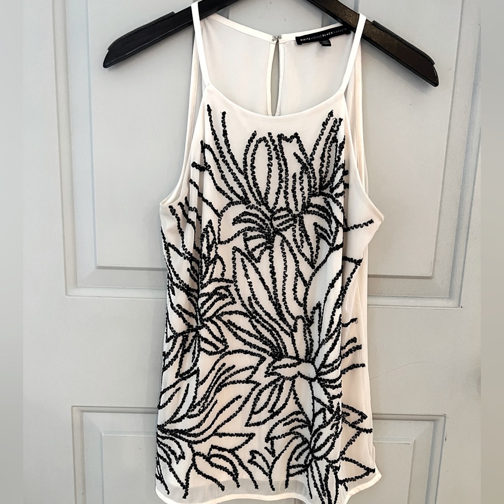 White Embellished Tank -size S